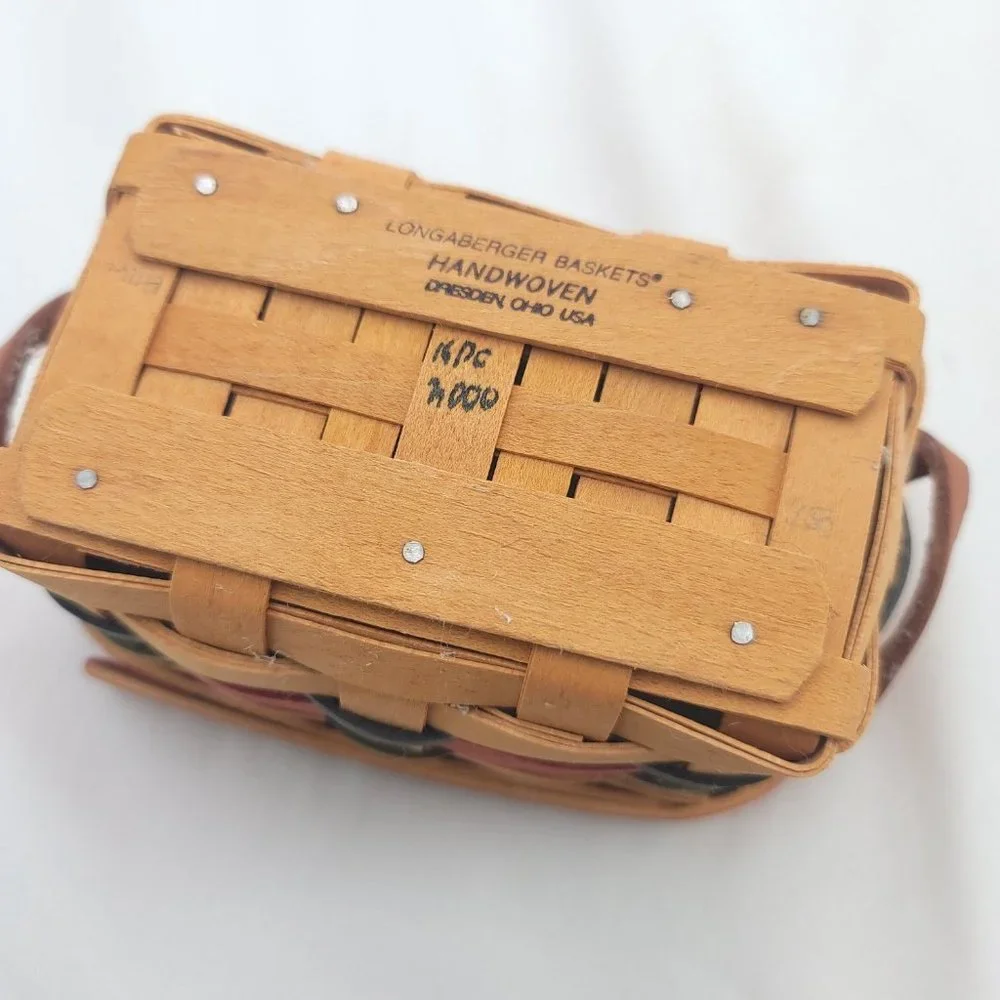Longaberger Multicolor 2000 Leather Handle All Star Salt And Pepper Basket